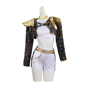 Kpop Demon Hunters Rumi Kids Cosplay Costume Outfit Halloween Carnival Suit